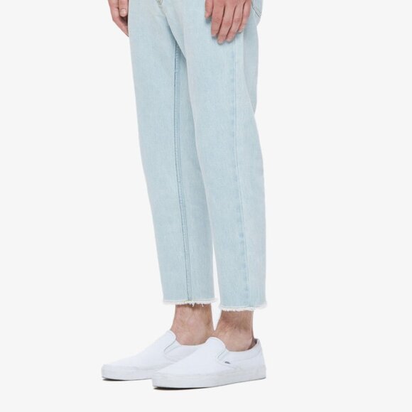 Obey Jeans NWT Mens Sz 30 New Threat Denim Slim Straight Fit Light Wash Raw Hem - Picture 5 of 13
